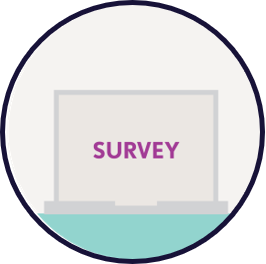 Image of a laptop that says "Survey" on the screen